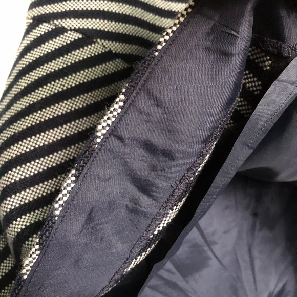 J Crew Navy Striped Wool A line Skirt - Picture 4 of 8